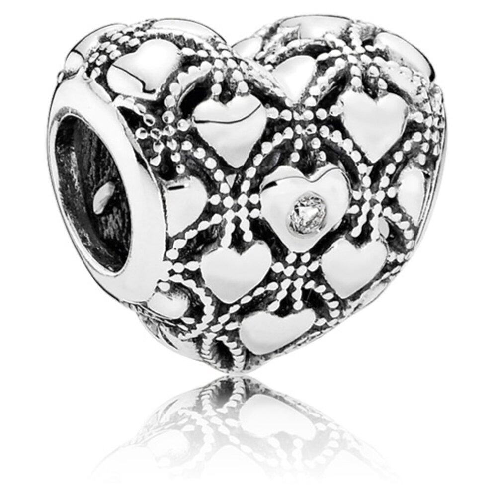 Pandora 2016 Retired Club Charm Sterling Silver with Genuine Diamond